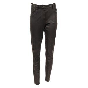 Glen Arthur for Chester Womens Pants Medium Brown Leather Trousers Geometric